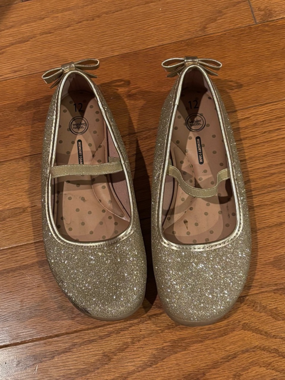 Glitter Mary Jane Kids Shoes - Gold
